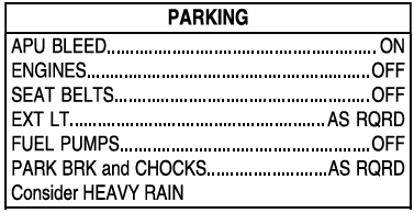 Parking Checklist Parking Checklist